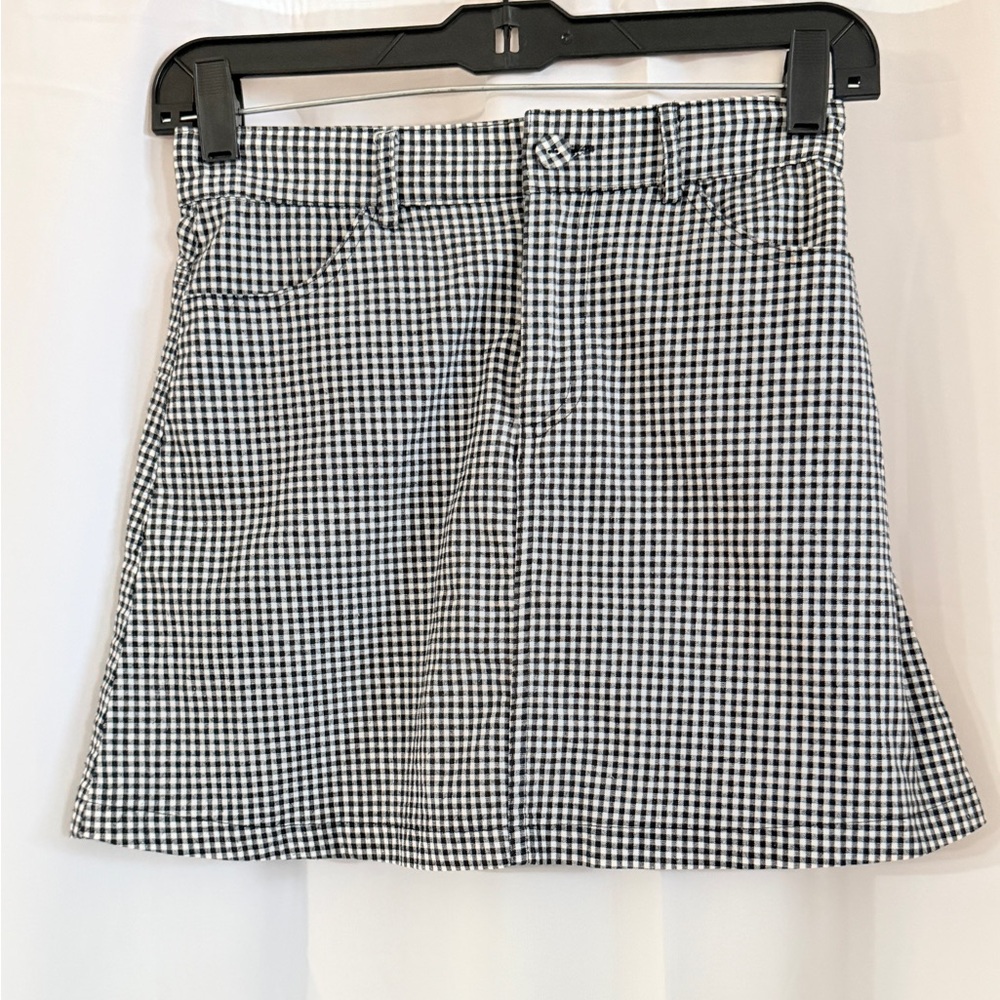 John Galt Houndstooth Micro Mini Skirt Small